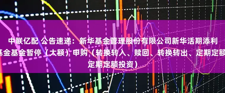 中联亿配 公告速递:新华基金管理股份有限公司新华活期添利货币基金基金暂停(大额)申购(转换转入、赎回、转换转出、定期定额投资)
